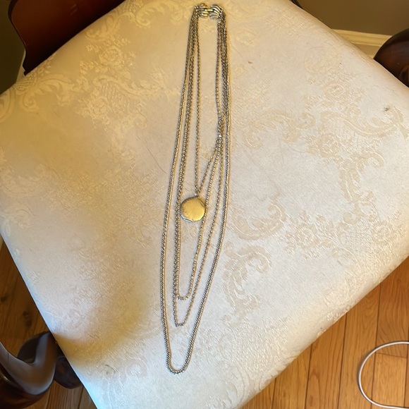 Stunning 1960s silver tone multi-length locket necklace - Picture 5 of 12